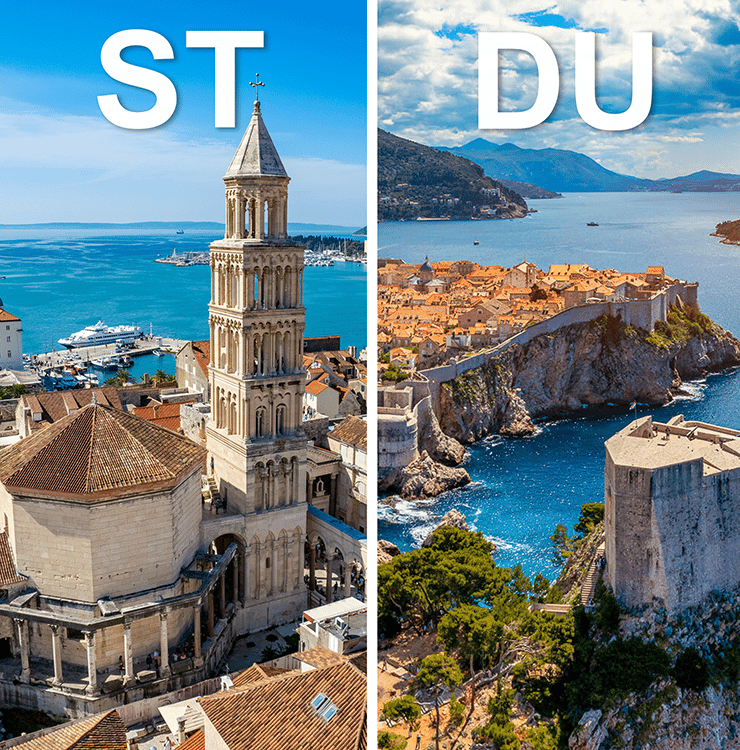 One-way yacht charter routes between Split and Dubrovnik