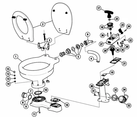 održavanje jahte jabsco toalet eksplodirani pogled