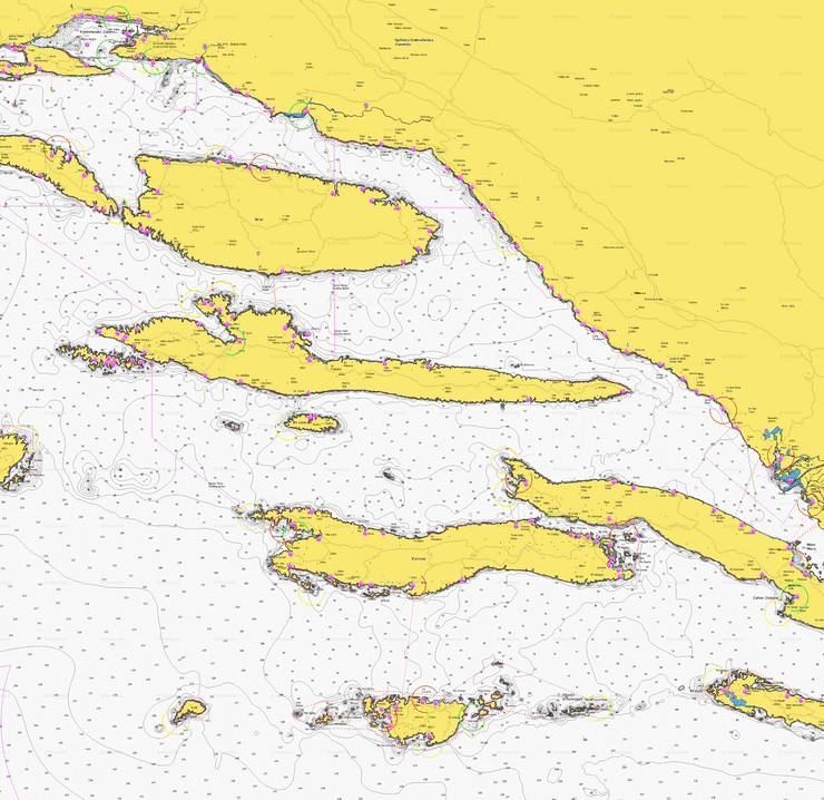 Weekly sailing route map in South Dalmatia