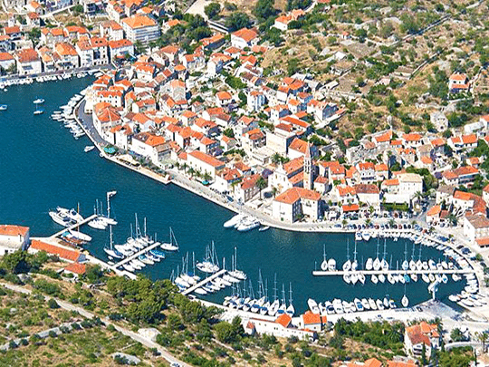 Milna harbour on Brac island for the Split start