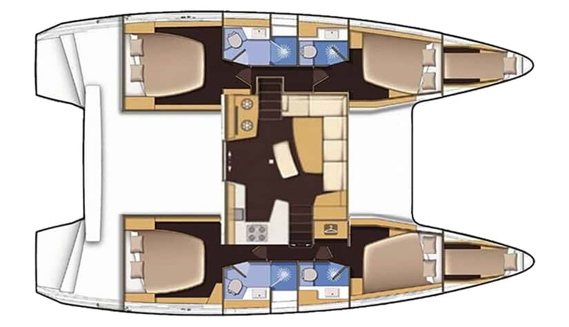 Beneteau - Lagoon 42 planimetria